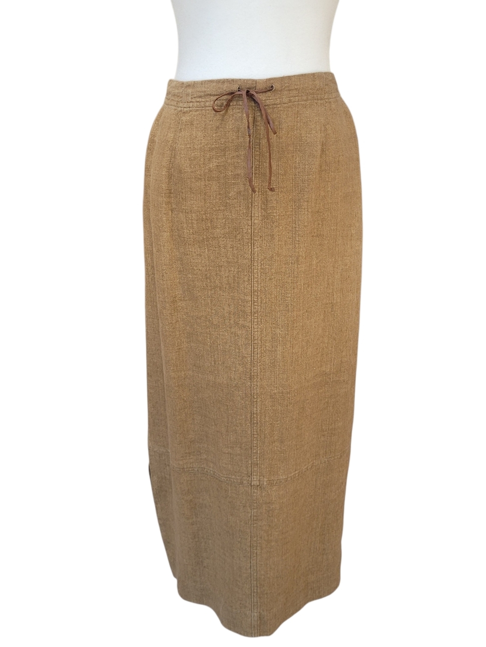 J.Jill Camel 100% Linen Maxi Skirt Lightweight A-Line Pull On Casual Size 4P - Picture 2 of 11